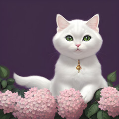 cat with flower