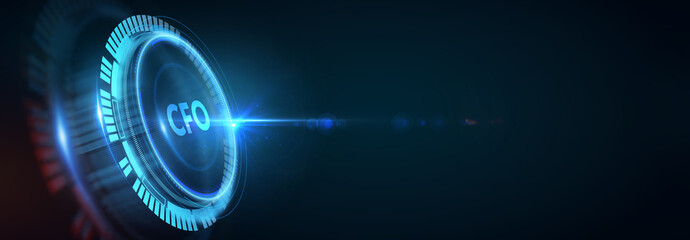 CFO - digital technology concept. Business, Technology, Internet and network concept. 3d illustration