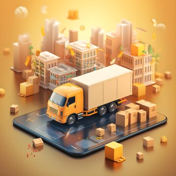 Delivery, Shopping, E-commerce, Application, Truck