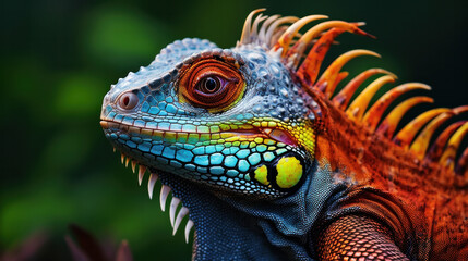 Obraz premium Close-up of unreal dragon - color Iguana