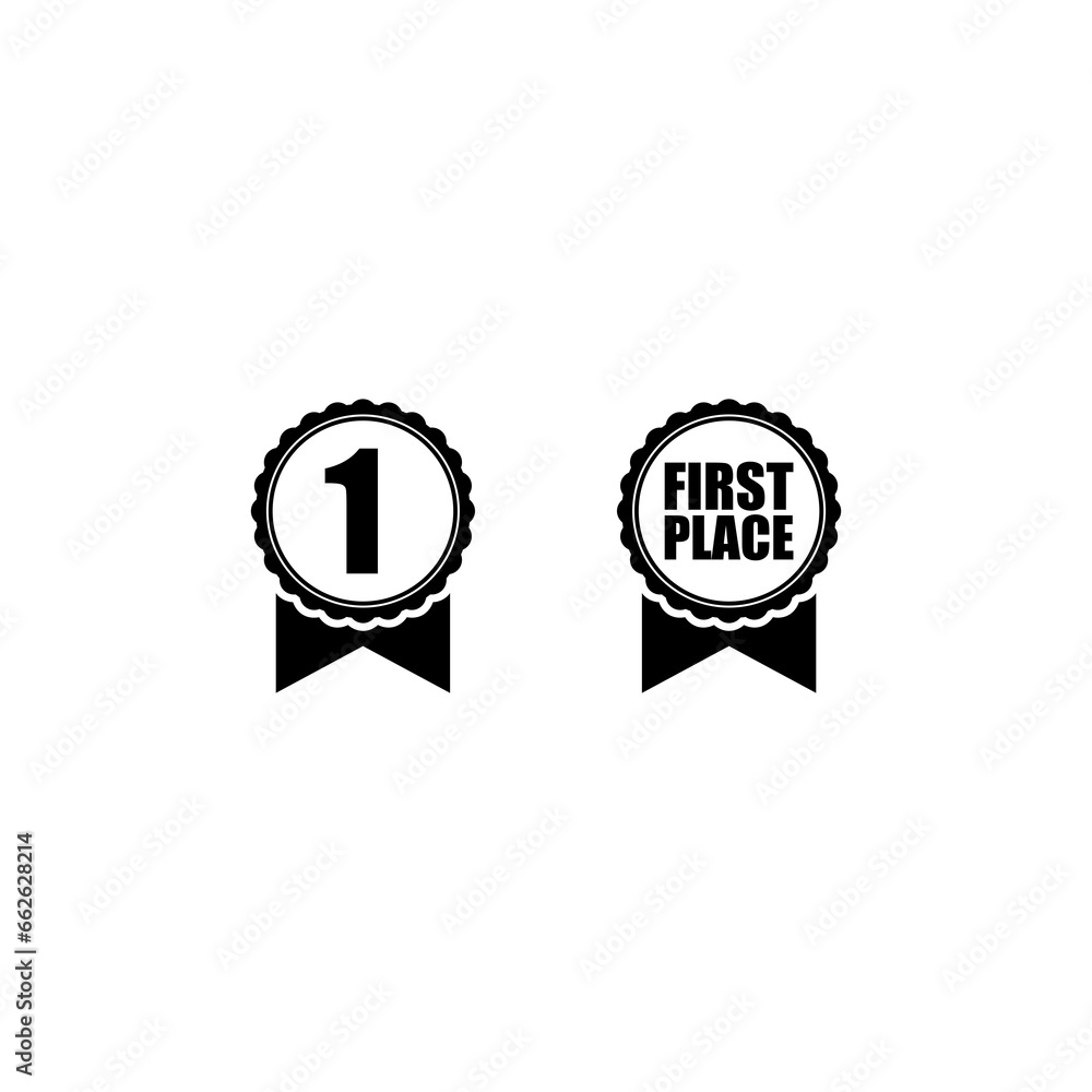 Wall mural First place gold badge icon isolated on transparent background