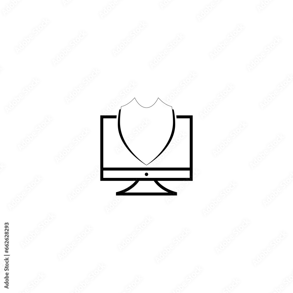 Poster shield monitor icon isolated on transparent background