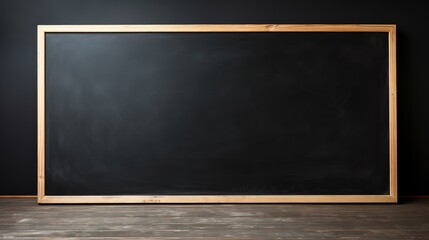 Empty blackboard in front of classroom with chalkboard eraser Background for displaying or editing products.