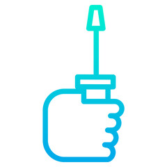 Outline Gradient Atom hand icon