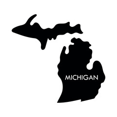 Michigan a US state black element isolated on white background.