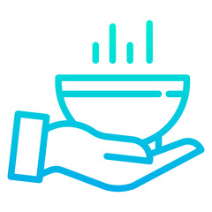 Outline Gradient dinner icon