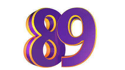 Purple 3d number 89