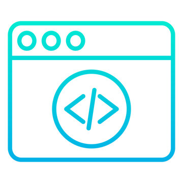 Outline gradient Web Coding icon