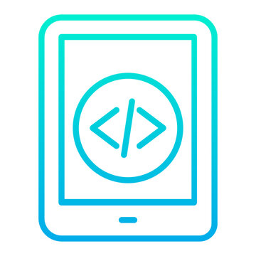 Outline gradient Tab Coding icon