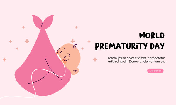 World prematurity day horizontal banner template