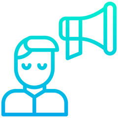 Outline Gradient User Promotion icon