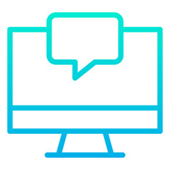 Outline Gradient Monitor Chat icon