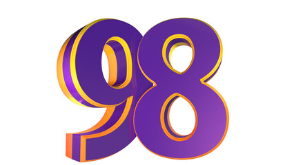 Purple 3d number 98