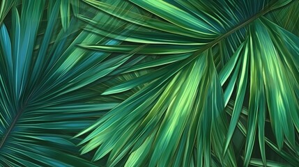 Tropical palm leaf patterns. Fantasy concept , Illustration painting.