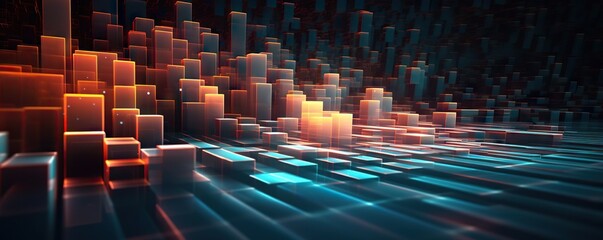 Digital backdrop suitable for tech, AI, data, sound, graphics, science, business, etc.