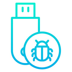 Outline Gradient Pendrive Bug icon