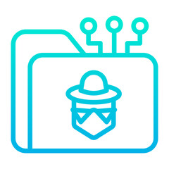 Outline Gradient Folder Hacker icon