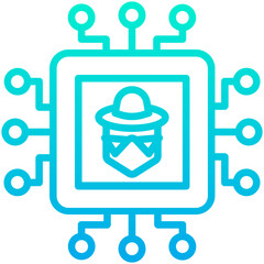 Outline Gradient cpu Hacker icon