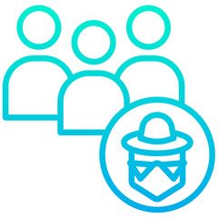 Outline Gradient Users Hacker icon