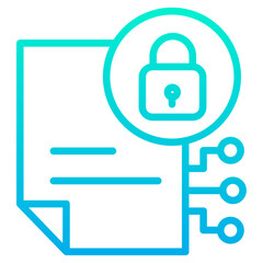 Outline Gradient Document Lock icon