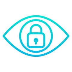 Outline Gradient View Lock icon