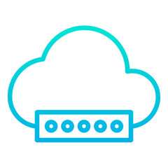 Outline Gradient Cloud Password icon