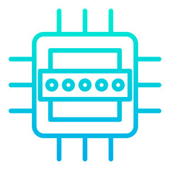 Outline Gradient Microchip Password icon