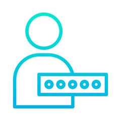 Obraz premium Outline Gradient Profile Password icon