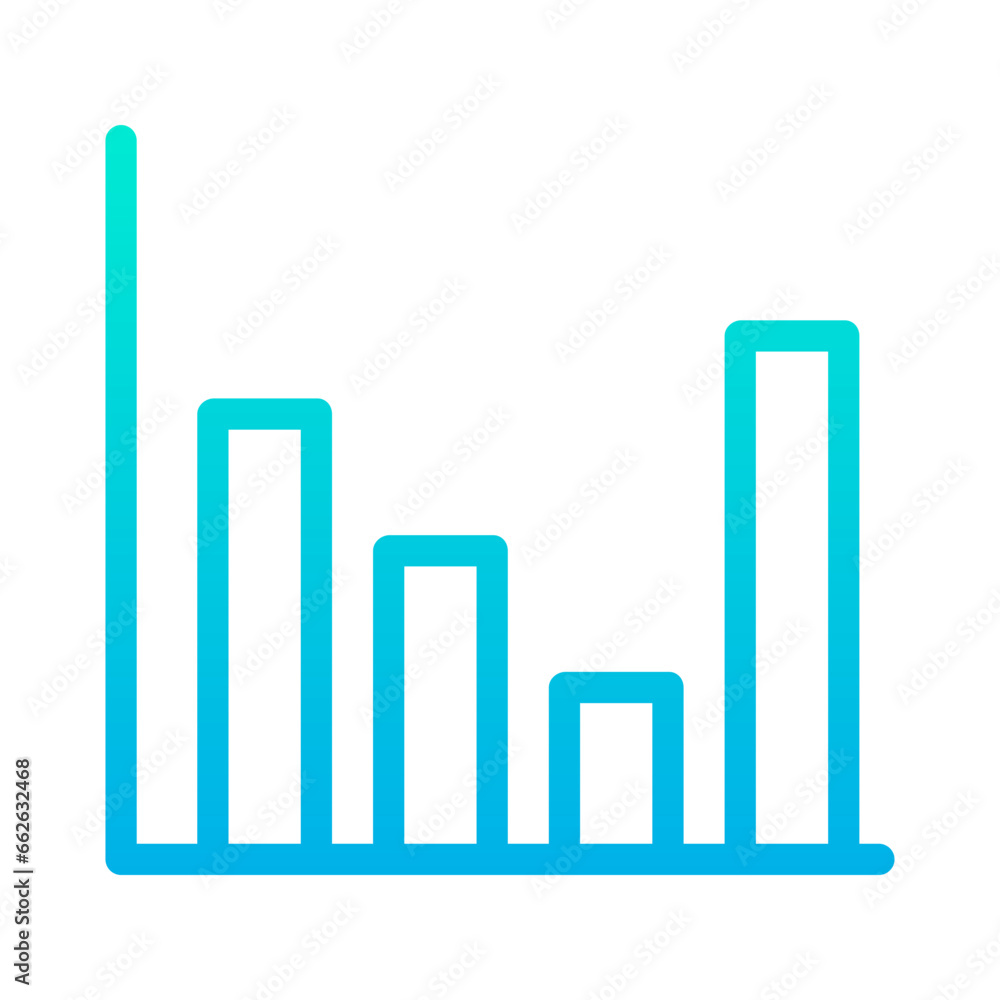 Sticker Outline Gradient Dollar Graph icon