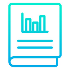 Outline Gradient Analytics Book icon