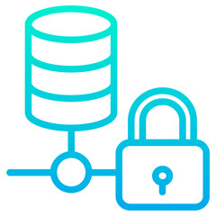 Outline Gradient Cloud Data Lock icon