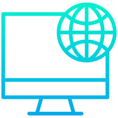 Outline Gradient Global Monitor icon