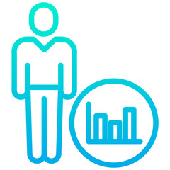 Outline Gradient User analytics icon