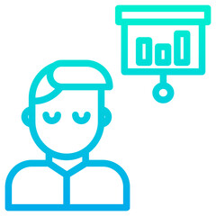 Outline Gradient Man Presentation icon