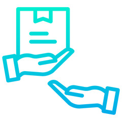 Outline Gradient Courier Package Delivery icon