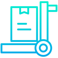 Outline Gradient Delivery box Trolley icon