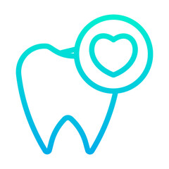 Outline Gradient Dental Love icon