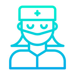 Outline Gradient Woman Doctor icon