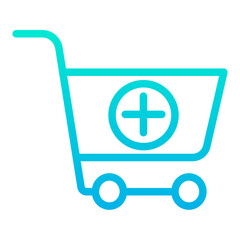 Fototapeta premium Outline Gradient Cart Add icon