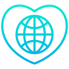 Outline Gradient Love Earth icon