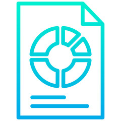 Outline Gradient Analytics documents icon