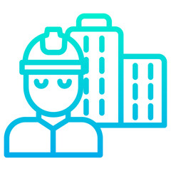 Outline Gradient Construction Engineer icon