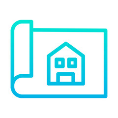Outline Gradient Home Plan icon