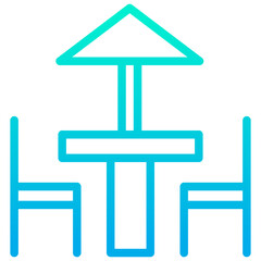 Outline Gradient Food Table icon