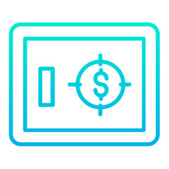 Outline Gradient Bank Locker icon