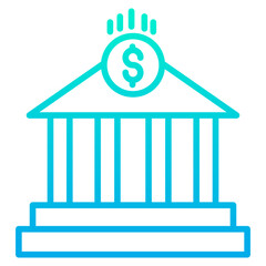 Outline Gradient Bank icon