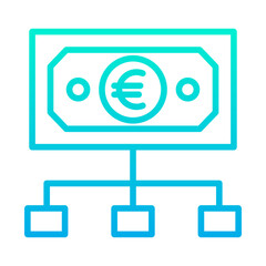Outline Gradient Euro Flow icon