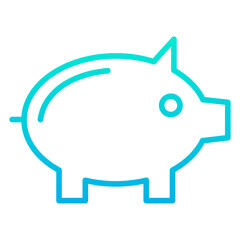 Outline Gradient Piggy icon