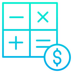 Obraz premium Outline Gradient Dollar Maths icon
