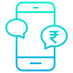 Outline Gradient Rupees M-Commerce icon